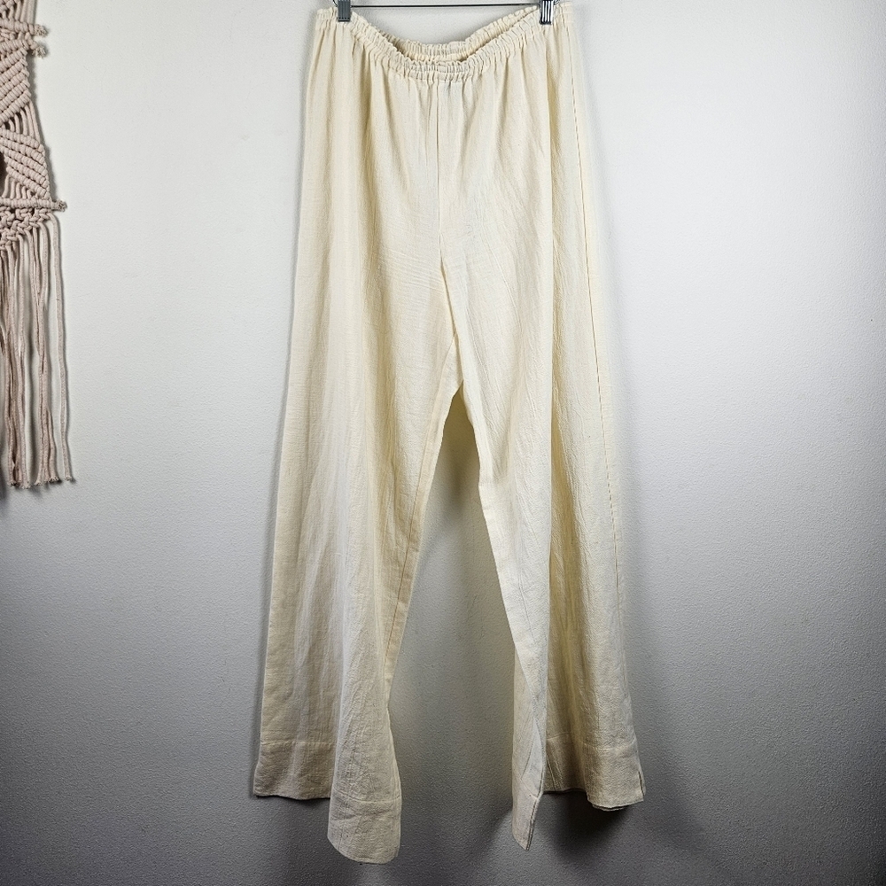 Soft Surroundings Cream Wide Leg Pants
